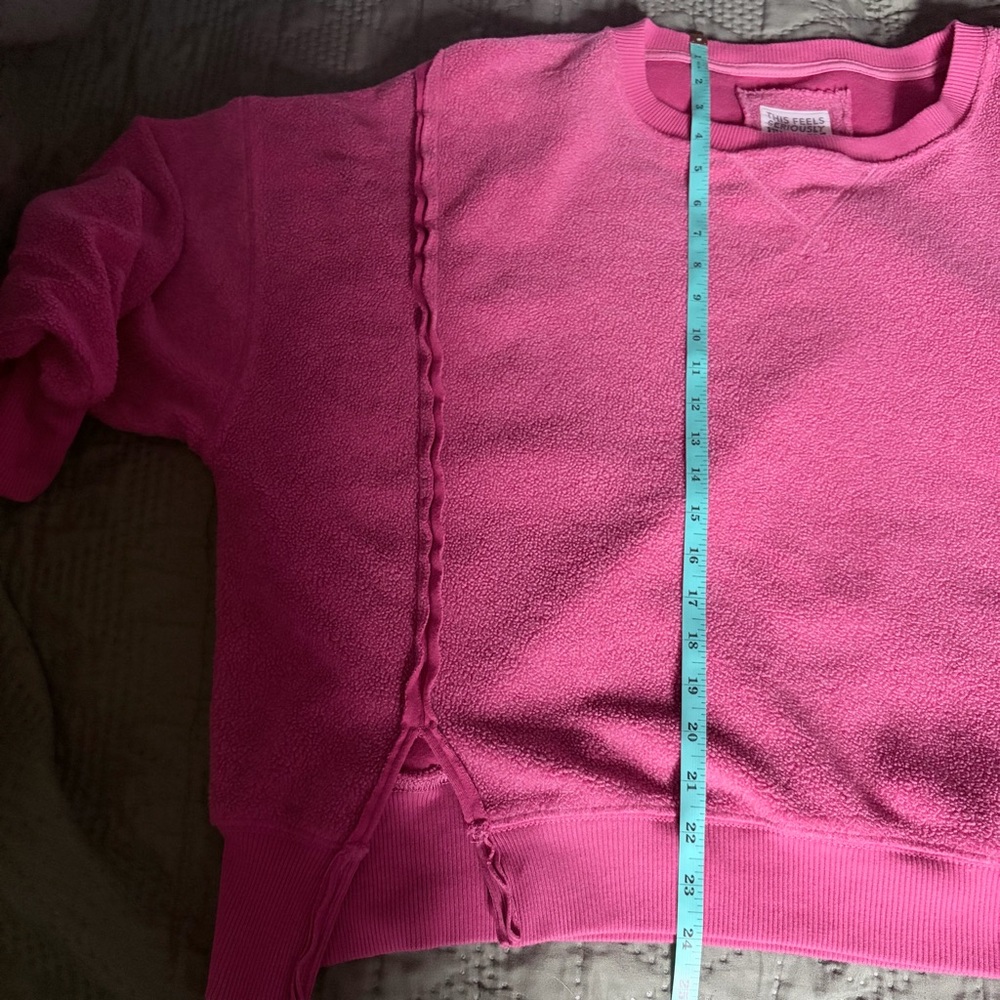 AE American Eagle "Seriously Huggable" Oversized Pink Sweatshirt XS - Picture 6 of 7